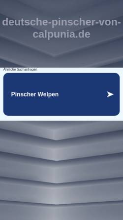 Vorschau der mobilen Webseite www.deutsche-pinscher-von-calpunia.de, Deutsche Pinscher von Calpunia