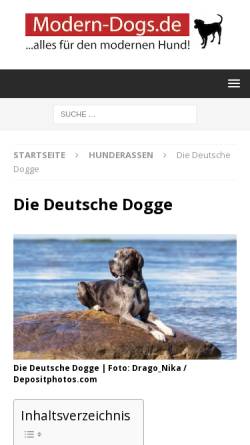 Vorschau der mobilen Webseite www.deutsche-doggen-beaux-chiens.de, Beaux Chiens