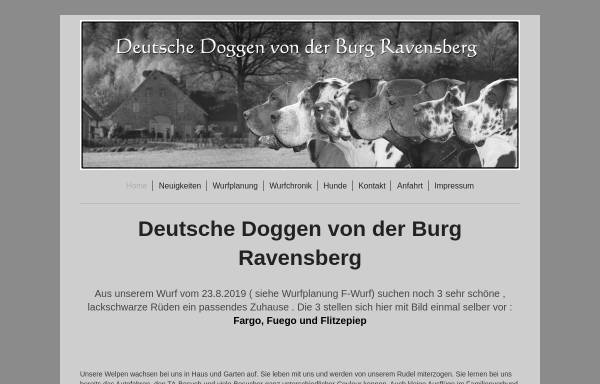 Vorschau von www.burgravensbergdoggen.de, Von der Burg Ravensberg
