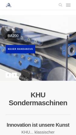 Vorschau der mobilen Webseite www.khu.at, Peter Khu Sondermaschinen GmbH