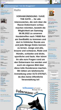 Vorschau der mobilen Webseite www.bruggener-dobermann.de, Dobermannzwinger von den Bruggenern