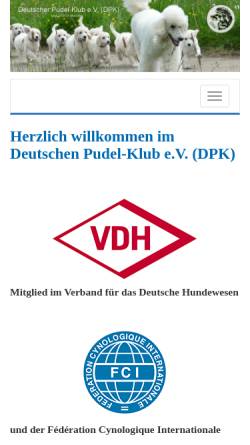 Vorschau der mobilen Webseite www.deutscher-pudel-klub.de, Deutscher Pudel-Klub e.V.