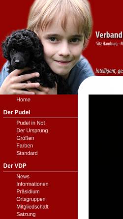 Vorschau der mobilen Webseite www.verband-der-pudelfreunde.de, Verband der Pudelfreunde Deutschland e.V.