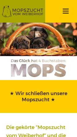 Vorschau der mobilen Webseite www.mopszucht-brandenburg.de, Vom Weiberhof