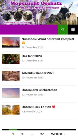 Vorschau der mobilen Webseite www.mopszucht-oschatz.de, Von der Dahlener Heide