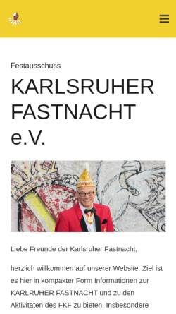 Vorschau der mobilen Webseite karlsruher-festausschuss.de, Festausschuss Karlsruher Fastnacht e.V.