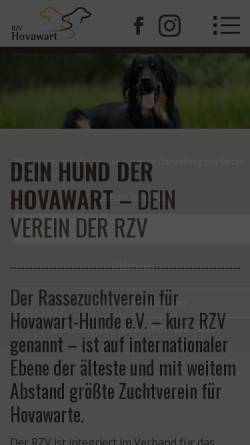 Vorschau der mobilen Webseite www.hovawart.org, Rassehundezuchtverein für Hovawart-Hunde e. V.