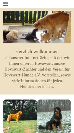 Vorschau der mobilen Webseite hovawart-verein.de, Verein für Hovawart-Hunde e. V.