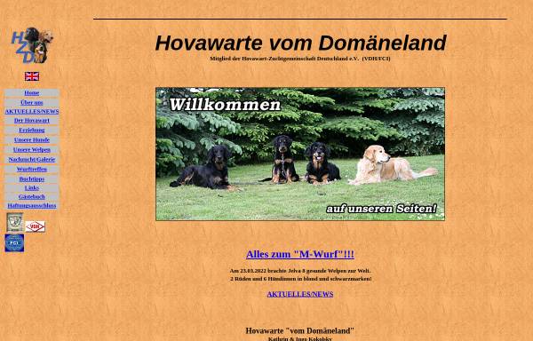 Vorschau von www.hovawarte-domaeneland.de, Vom Domäneland