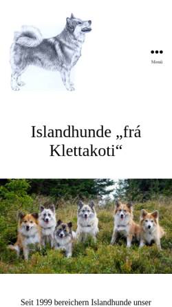 Vorschau der mobilen Webseite www.islandhund.com, Frá Klettakoti