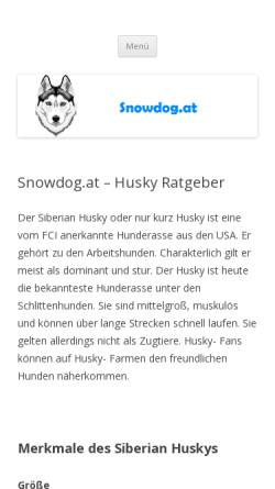 Vorschau der mobilen Webseite snowdog.at, Snowdog Farm