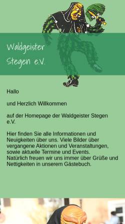 Vorschau der mobilen Webseite www.waldgeister-stegen.de, Waldgeister in Stegen
