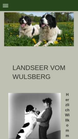 Vorschau der mobilen Webseite www.landseer-vom-wulsberg.de, vom Wulsberg