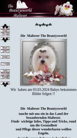 Vorschau der mobilen Webseite www.malteser-hobbyzucht.de, Of white Beautys