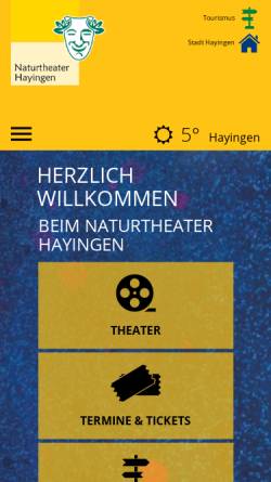 Vorschau der mobilen Webseite www.naturtheater-hayingen.de, Hayingen, Naturtheater