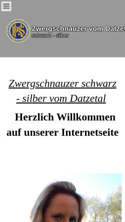 Vorschau der mobilen Webseite www.vom-datzetal.de, Zwergschnauzer vom Datzetal