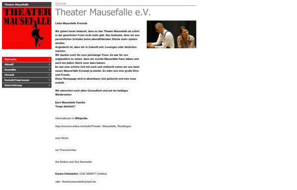 Vorschau von www.theater-mausefalle.de, Reutlingen, Theater Mausefalle