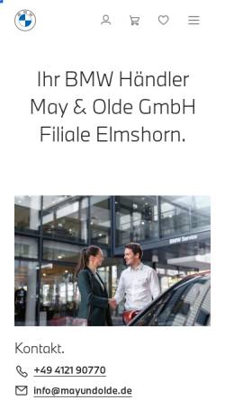 Vorschau der mobilen Webseite ah-may-olde.bmw.de, Autohaus May & Olde GmbH