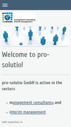 Vorschau der mobilen Webseite www.pro-solutio.com, Pro-solutio GmbH