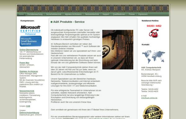 Vorschau von www.auk-computertechnik.de, A&K Computertechnik