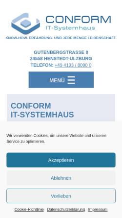Vorschau der mobilen Webseite www.conform.de, Conform IT-Systemhaus GmbH