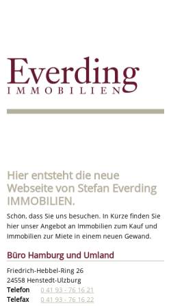 Vorschau der mobilen Webseite www.everding-immobilien.de, Stefan Everding Immobilien