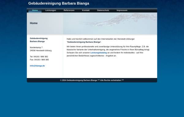 Vorschau von www.bianga.de, Gebäudereinigung Barbara Bianga