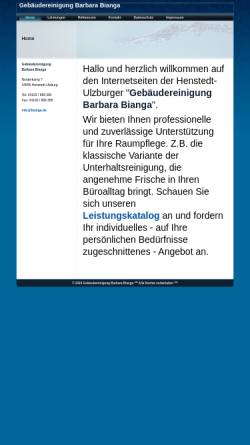 Vorschau der mobilen Webseite www.bianga.de, Gebäudereinigung Barbara Bianga