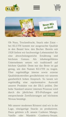 Vorschau der mobilen Webseite www.kluth.com, Herbert Kluth GmbH & Co.KG