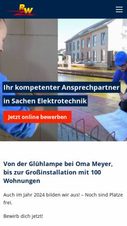 Vorschau der mobilen Webseite elektro-wiening.de, Elektroanlagen Rainer Wiening