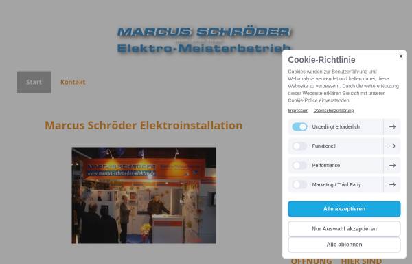Vorschau von www.marcus-schroeder-elektro.de, Elektromeister Marcus Schröder