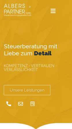 Vorschau der mobilen Webseite www.albers-partner.de, Albers + Partner GmbH