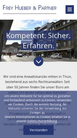 Vorschau der mobilen Webseite www.fhpthun.ch, Thun, Steiner & Partner, Anwaltskanzlei und Notariat