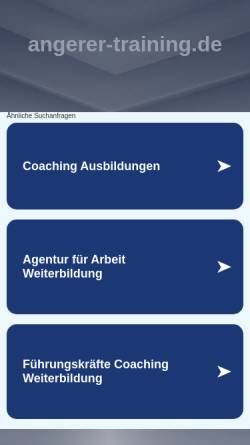 Vorschau der mobilen Webseite www.angerer-training.de, Training nach Maß, Bettina Angerer