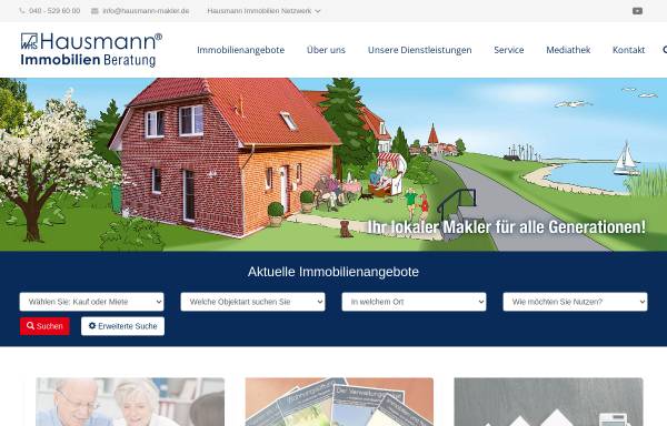 Vorschau von www.hausmann-makler.de, Werner Hausmann & Sohn Grundstücksgesellschaft mbH