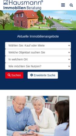 Vorschau der mobilen Webseite www.hausmann-makler.de, Werner Hausmann & Sohn Grundstücksgesellschaft mbH