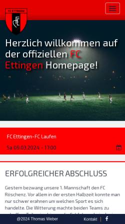 Vorschau der mobilen Webseite www.fc-ettingen.ch, FC Ettingen