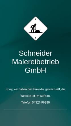 Vorschau der mobilen Webseite www.maler-schneider.de, Malereibetrieb Schneider GmbH