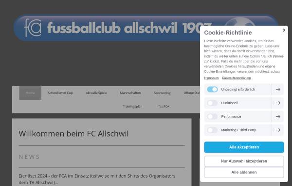 Vorschau von www.fcallschwil.ch, Fussballclub Allschwil