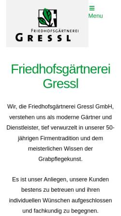 Vorschau der mobilen Webseite www.gressl.de, Friedhofsgärtnerei Gressl