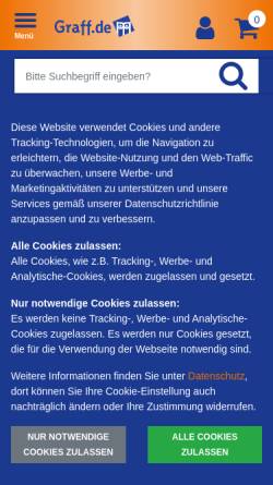 Vorschau der mobilen Webseite www.graff.de, Buchhandlung Graff