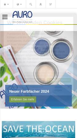 Vorschau der mobilen Webseite www.auro.de, AURO Pflanzenchemie Aktiengesellschaft