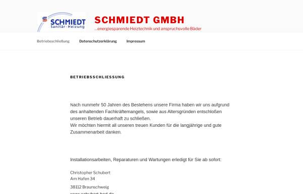 Vorschau von www.schmiedt-gmbh.de, Schmiedt GmbH - Sanitär, Heizung