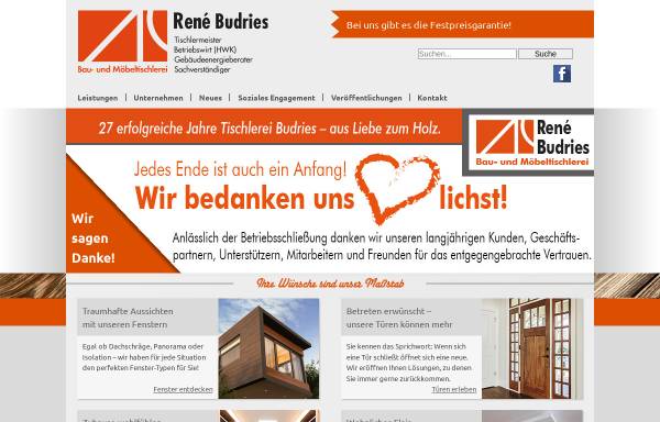 Vorschau von www.budries.de, Bau- und Möbeltischlerei René Budries