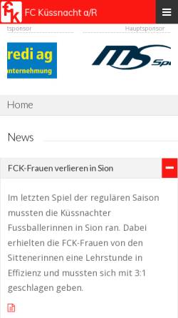 Vorschau der mobilen Webseite www.fckuessnacht.ch, FC Küssnacht am Rigi