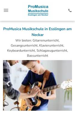 Vorschau der mobilen Webseite www.promusica-musikschule.de, ProMusica Musikschule