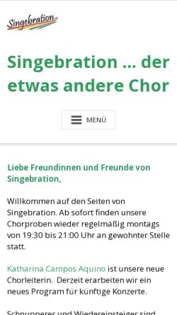 Vorschau der mobilen Webseite www.singebration.de, Singebration e.V.