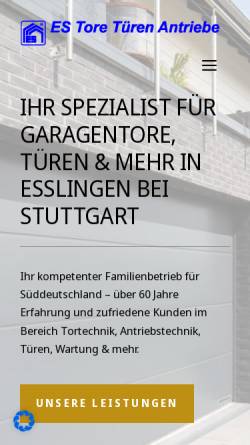 Vorschau der mobilen Webseite www.es-tore.de, E.Scharpf Holzhausbau GmbH