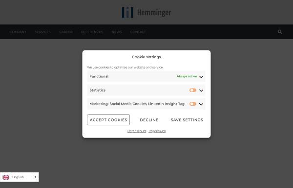 Vorschau von www.hemminger.info, Hemminger Ingenieurbüro GmbH & Co. KG