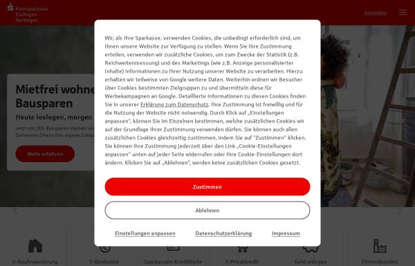 Vorschau von www.ksk-es.de, Kreissparkasse Esslingen-Nürtingen